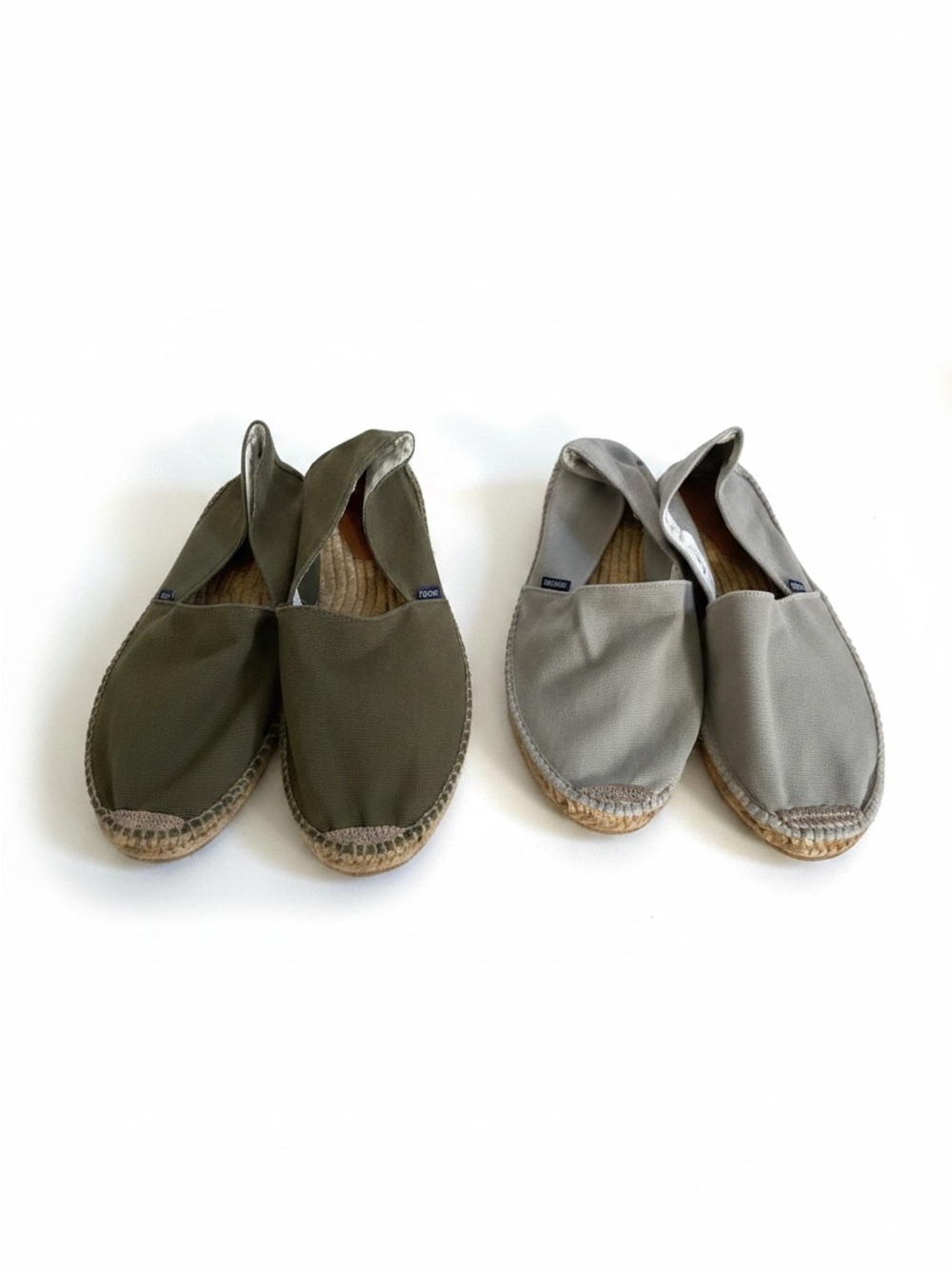Viscata Barcelona Canvas Espadrille Slip-On Loafers in Olive and Gray